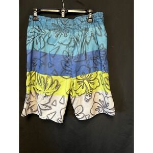 Laguna Floral Hawaiian Boardshorts Swim Surf Beach Trunks SZ M‎ w/Mesh